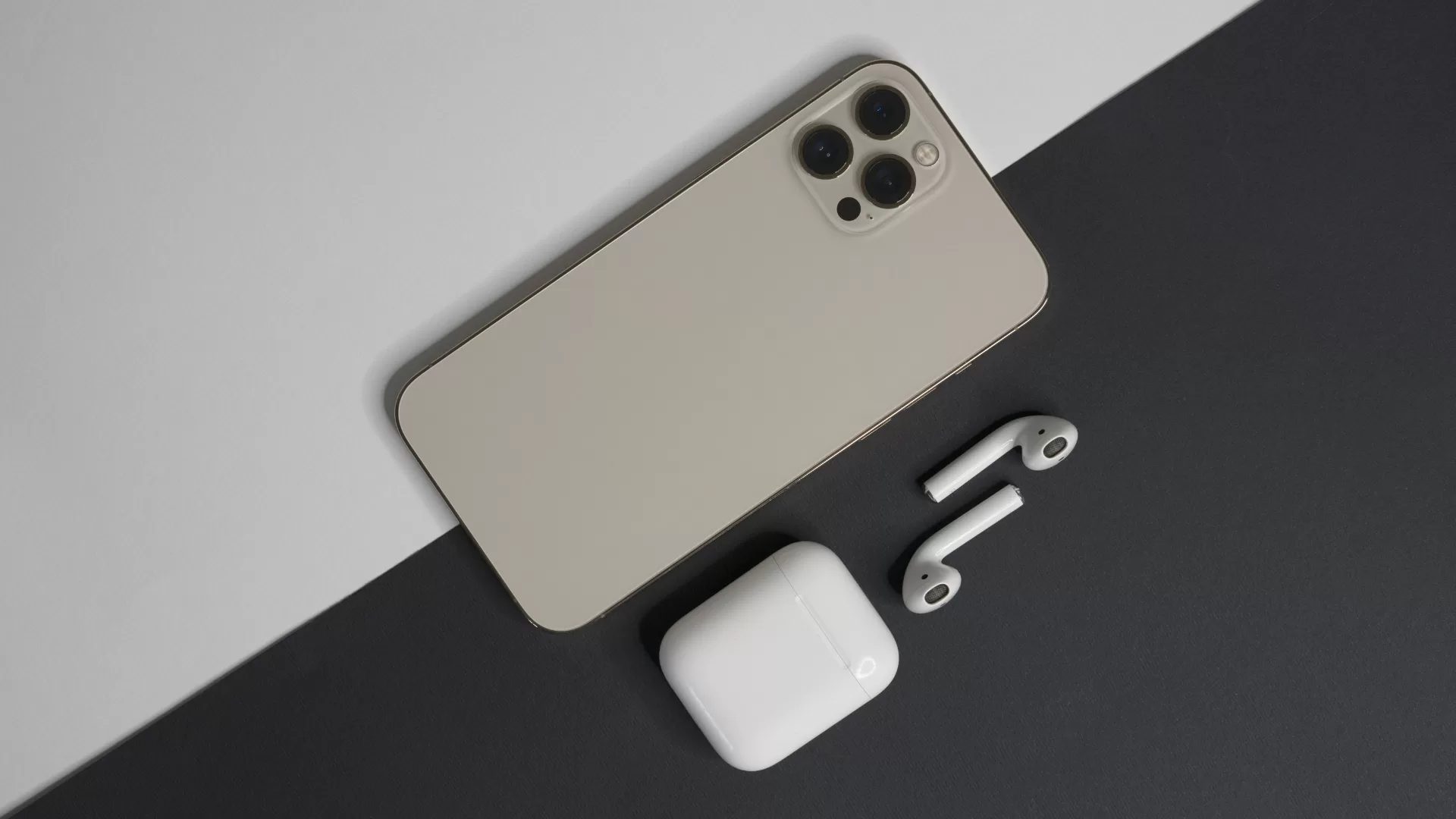 Apple iPhone with AirPods